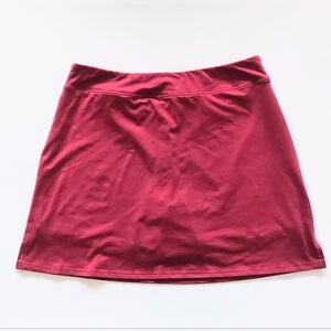 Ekouaer Womens Large Athletic Golf Tennis Skort Maroon Red